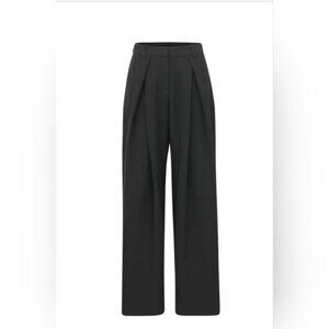 Noli Womens Stretch Pleated Trousers‎ Sz 10 Black Wide Leg High Waist Capsule